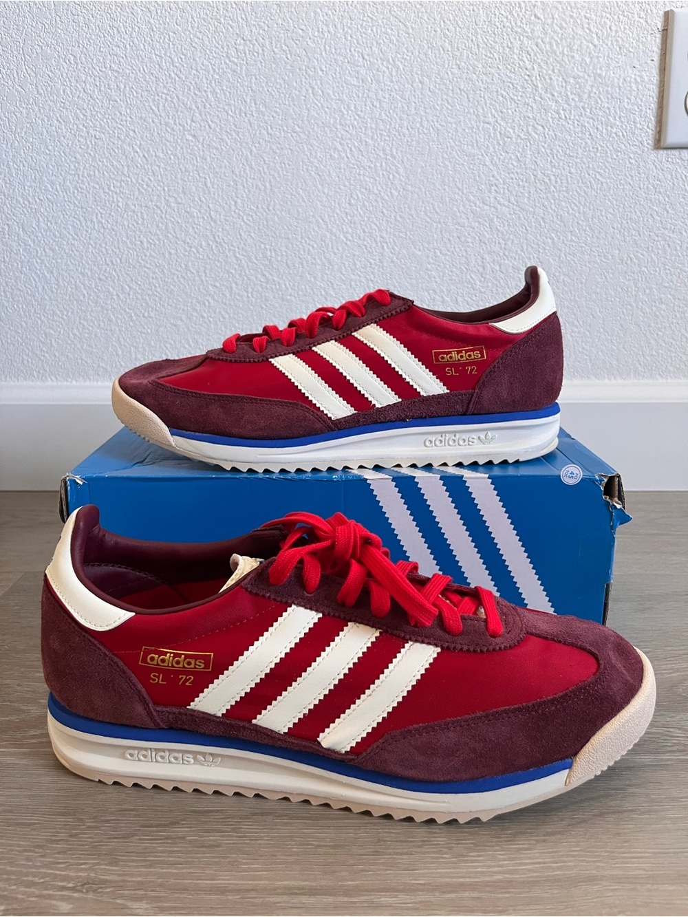 adidas SL '72 Maroon Red White Retro Trainers